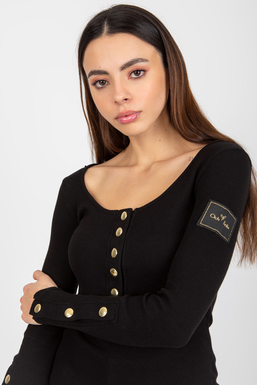 Černá vypasovaná halenka s pruhem OCH...