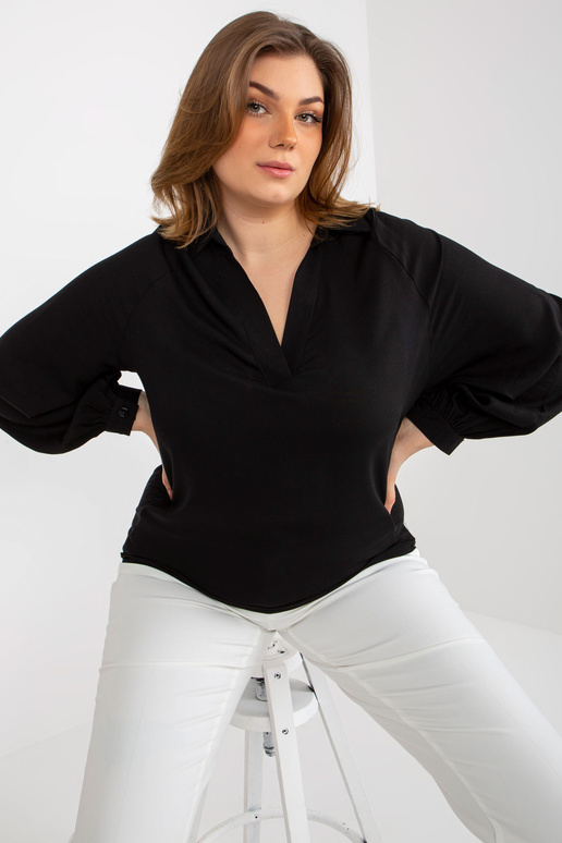 Černá košilová halenka plus velikosti...