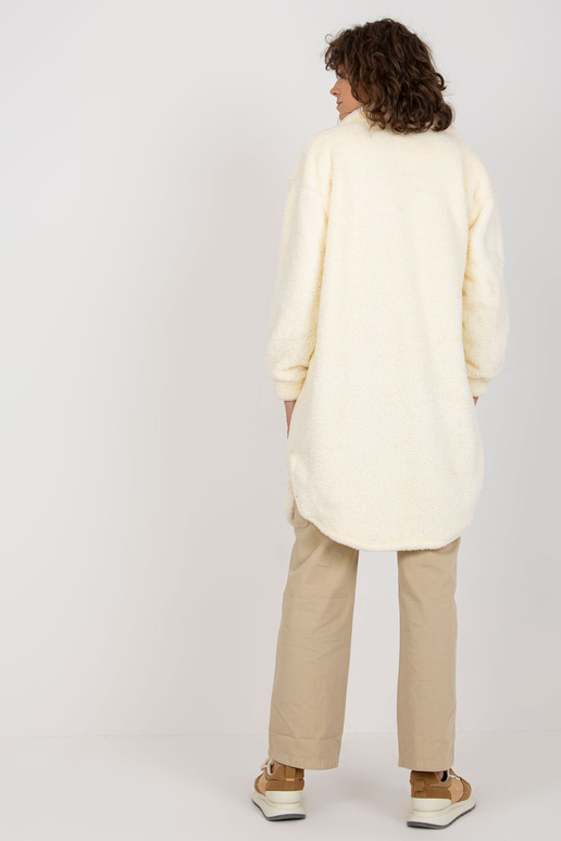 Ecru dlouhá kožešinová košile se... Ecru dlouhá kožešinová košile se...