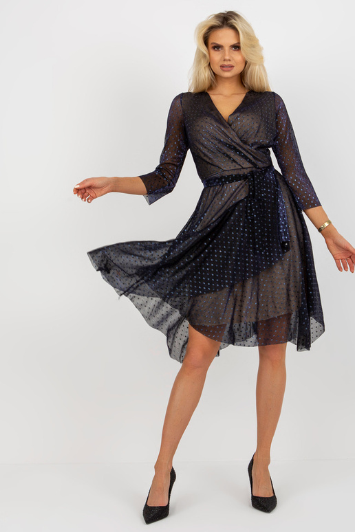 Námořnické midi koktejlové šaty s...