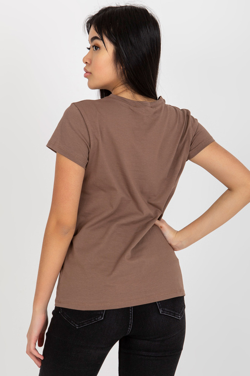 Hnědé klasické základní tričko z... Hnědé klasické základní tričko z...