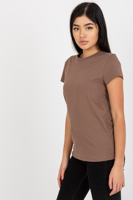 Hnědé klasické základní tričko z... Hnědé klasické základní tričko z...