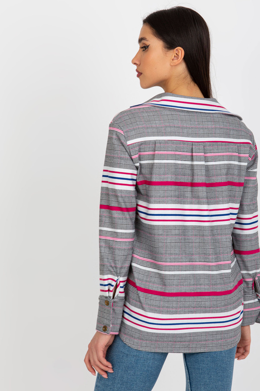 Bílá a růžová dámská kostkovaná a...