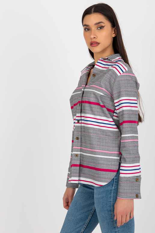 Bílá a růžová dámská kostkovaná a...