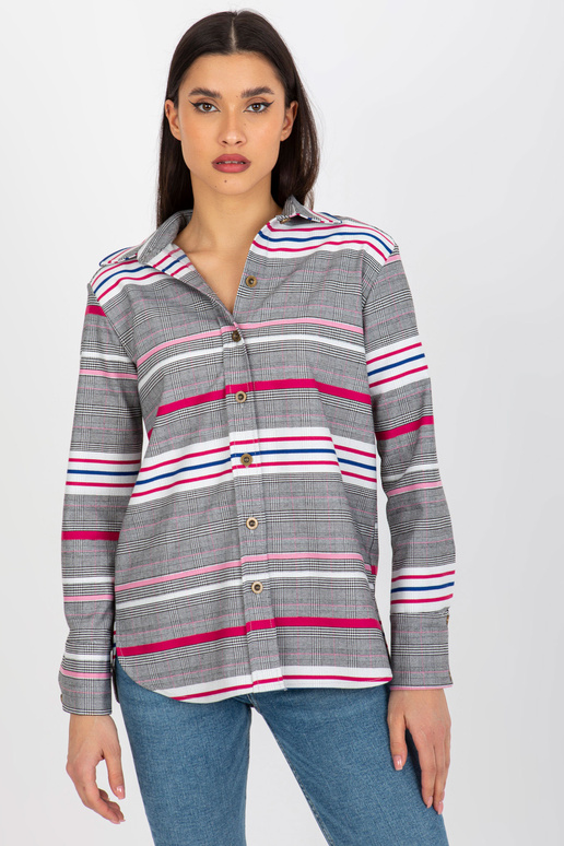 Bílá a růžová dámská kostkovaná a...