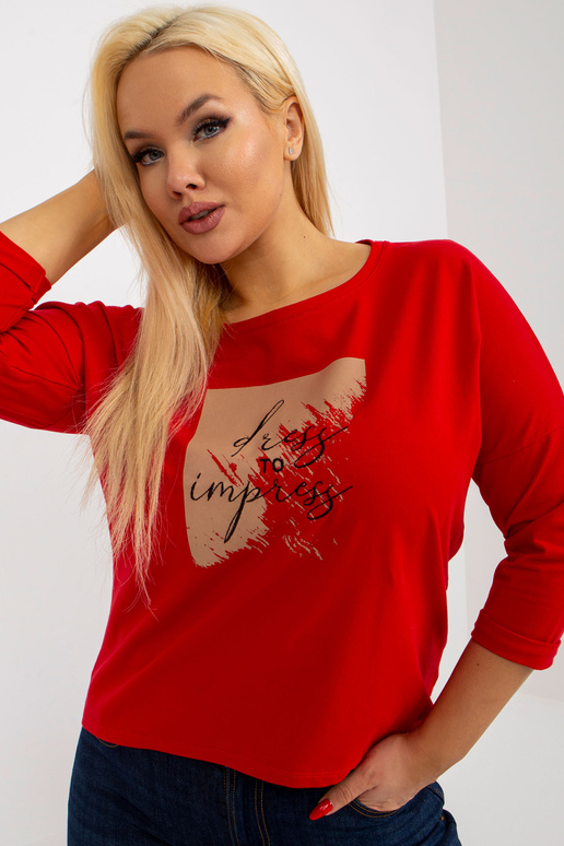 Červená bavlněná halenka velké...