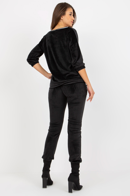 Schwarzes 2-teiliges Veloursset mit...