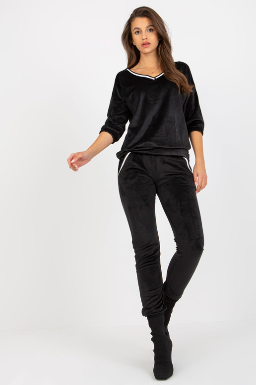 Schwarzes 2-teiliges Veloursset mit...