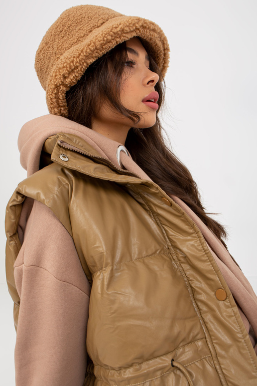 Vesta z eko kůže z velbloudího peří s...