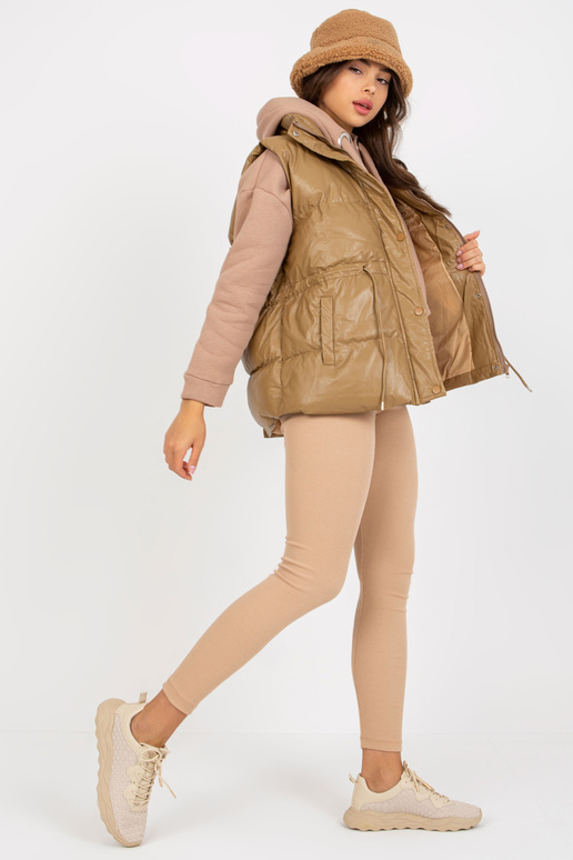 Vesta z eko kůže z velbloudího peří s...