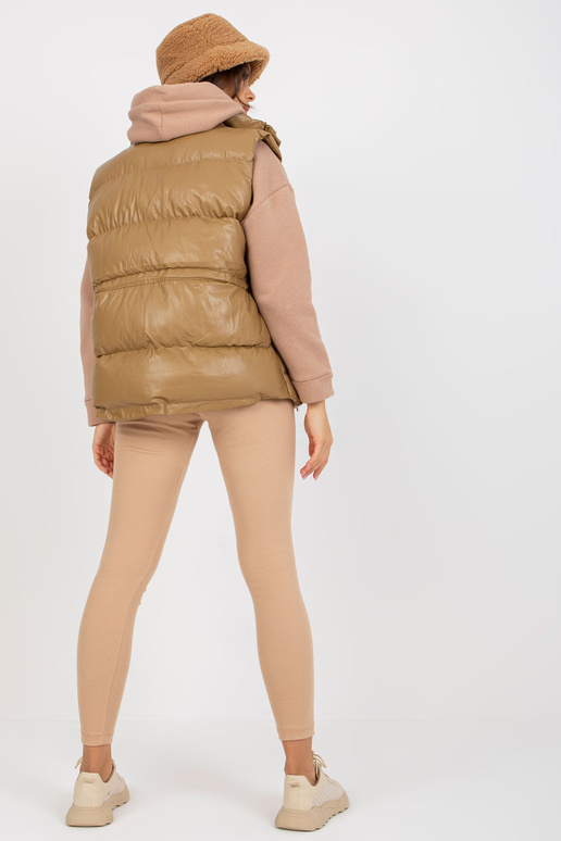 Vesta z eko kůže z velbloudího peří s...