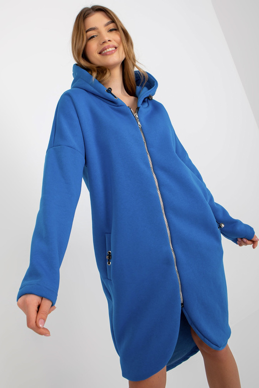 Tmavě modrá basic mikina se zipem...