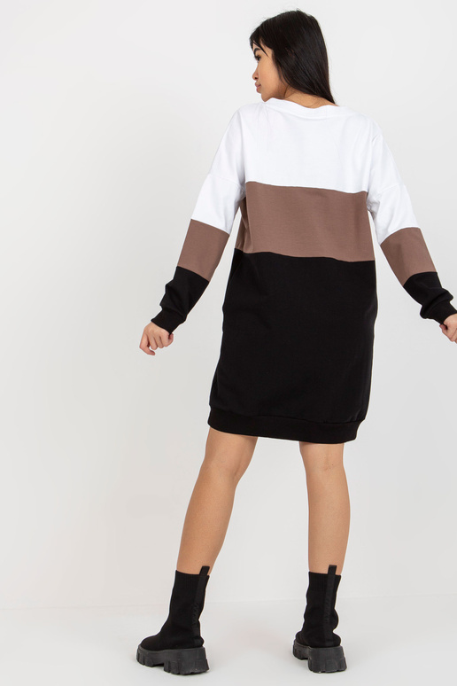 Bílé a černé volné basic šaty s...