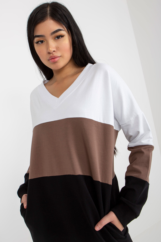 Bílé a černé volné basic šaty s...