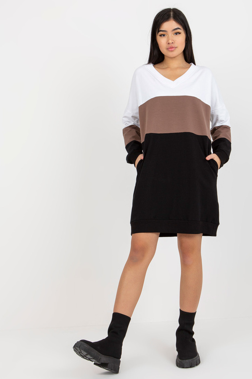 Bílé a černé volné basic šaty s...