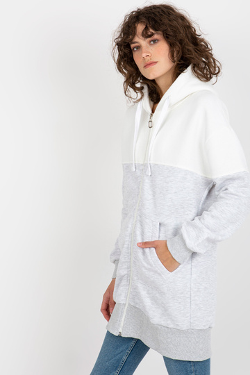 Ecru-šedá mikina basic s... 2