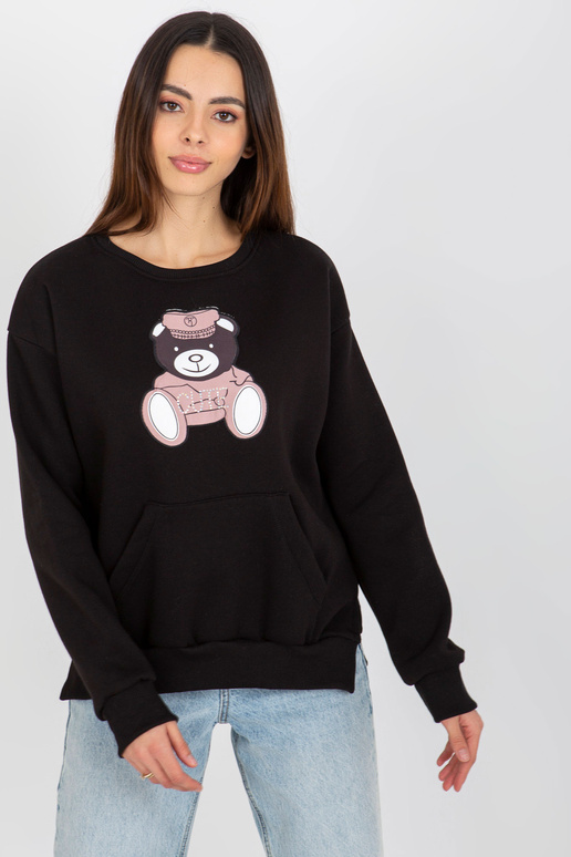 Černá klokaní mikina s plyšovým... Černá klokaní mikina s plyšovým...