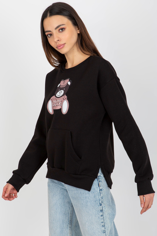 Černá klokaní mikina s plyšovým... Černá klokaní mikina s plyšovým...