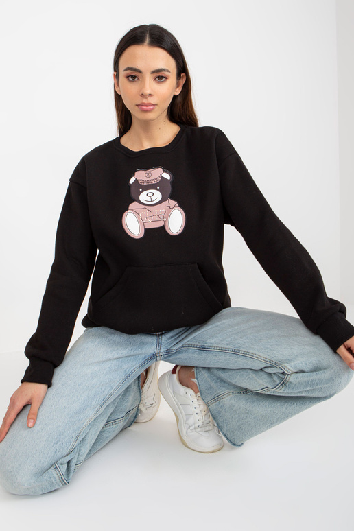 Černá klokaní mikina s plyšovým... Černá klokaní mikina s plyšovým...