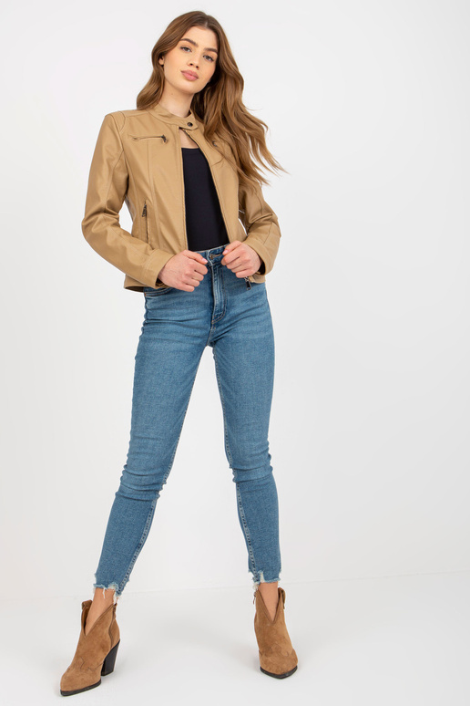 Lehká velbloudí motorkářská bunda z... Lehká velbloudí motorkářská bunda z...