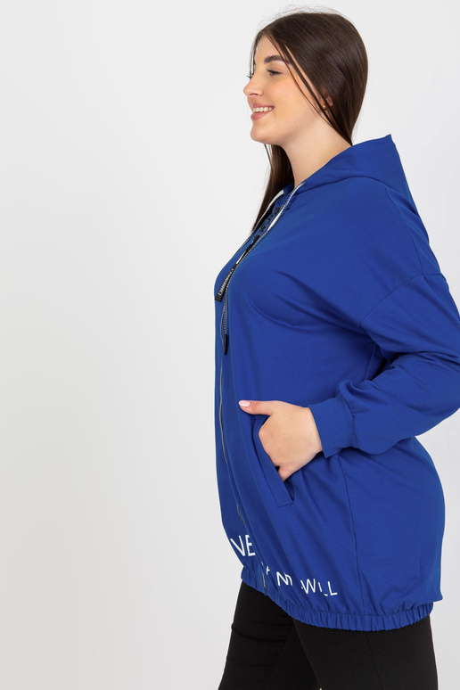 Tmavě modrá mikina s kapucí velikosti...