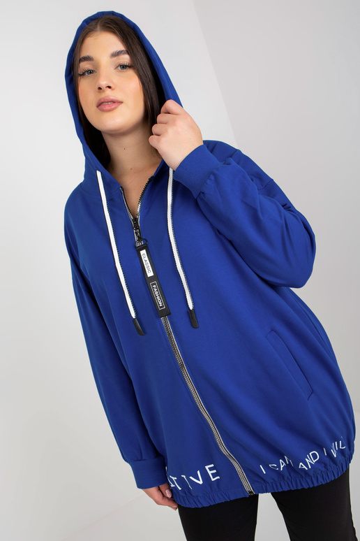 Tmavě modrá mikina s kapucí velikosti...