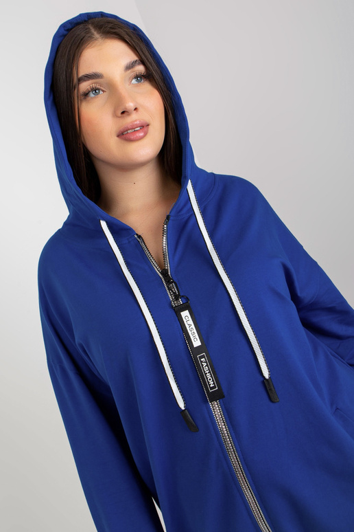 Tmavě modrá mikina s kapucí velikosti...