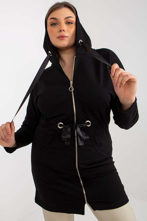 Černá dlouhá mikina s kapucí větší... Černá dlouhá mikina s kapucí větší...