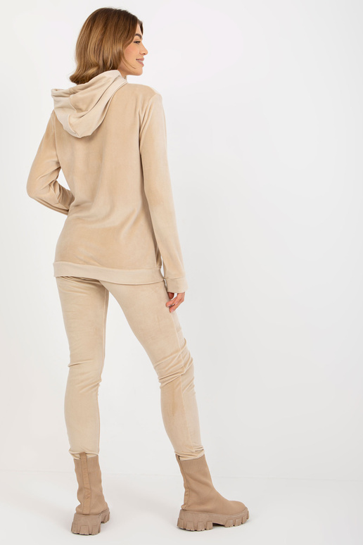 Béžová dámská velurová souprava s...