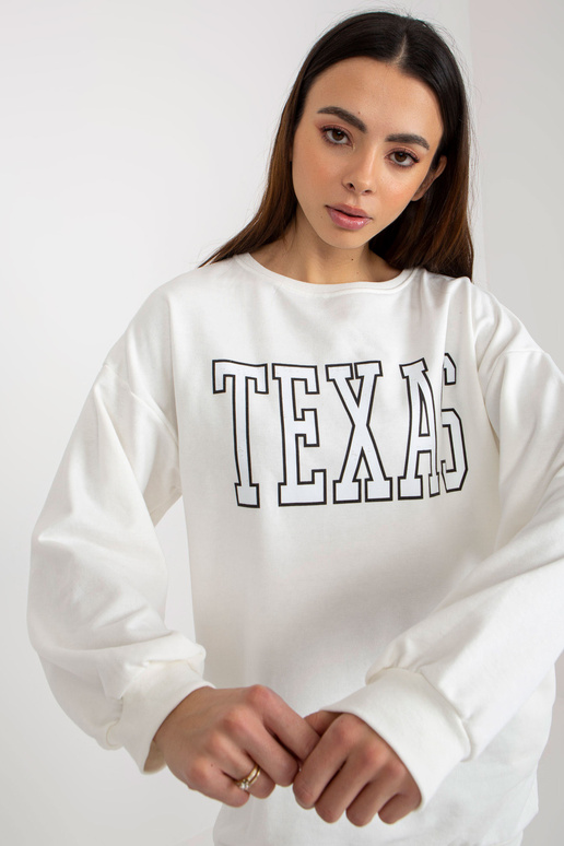 Ecru-bílá dlouhá mikina s potiskem a...