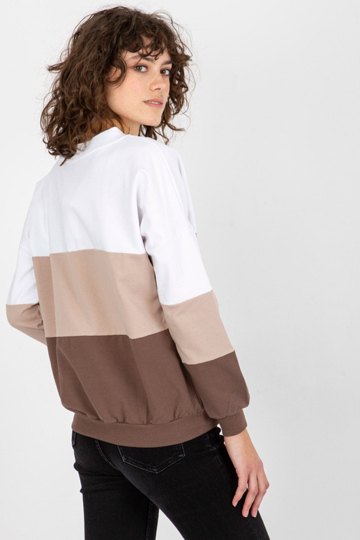 Bílohnědá basic mikina RUE PARIS s... Bílohnědá basic mikina RUE PARIS s...