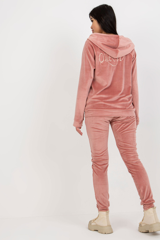 Špinavě růžová dvoudílná velurová...