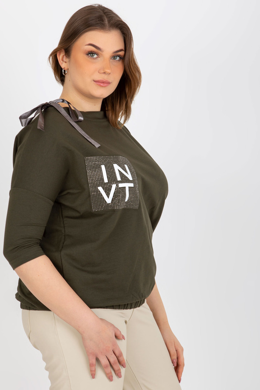 Khaki dámská halenka větší velikosti...