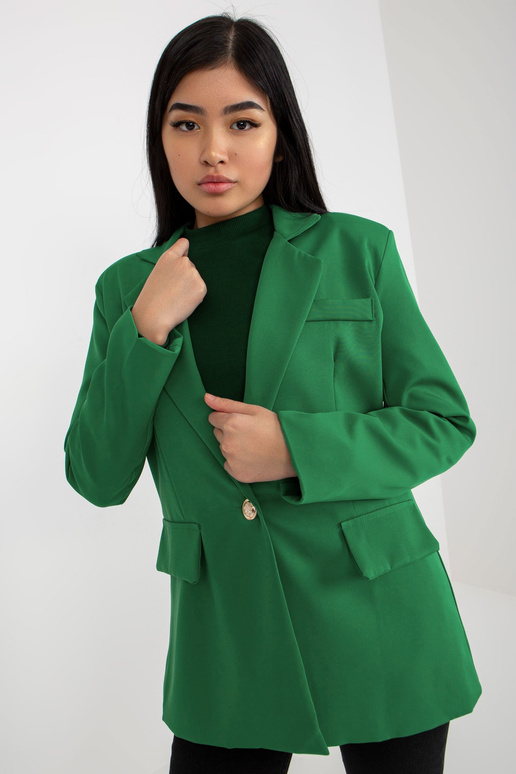 Zelené dámské sako se zapínáním na...