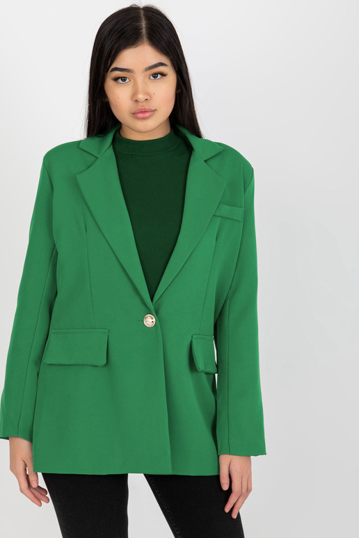 Zelené dámské sako se zapínáním na...