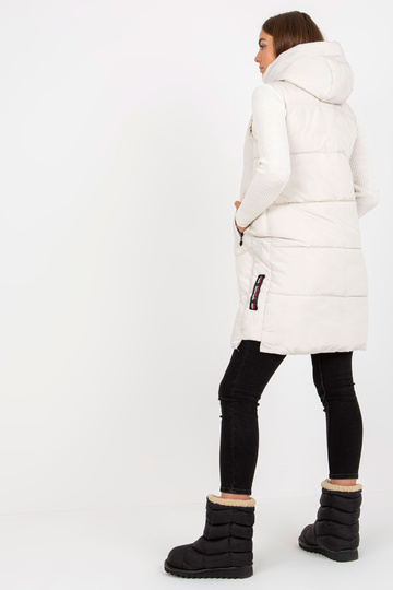 Krémová dlouhá péřová vesta... 2