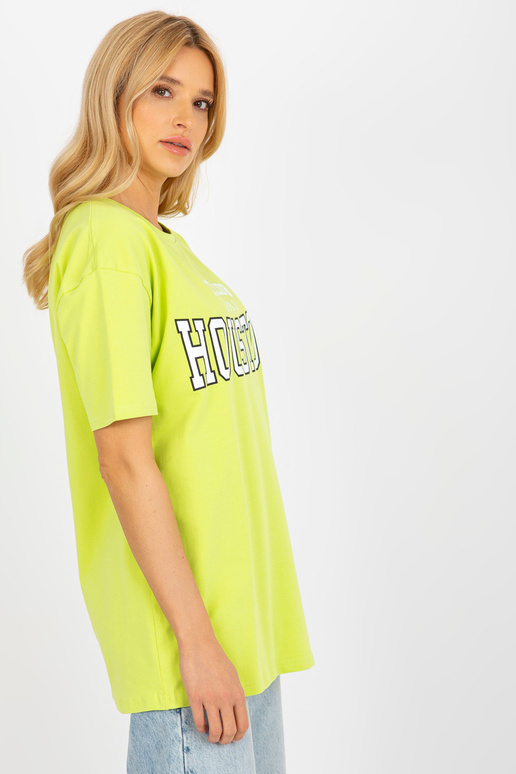 Limetkově modré dámské tričko s...