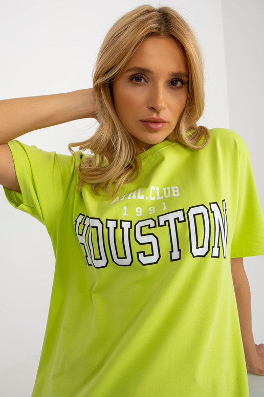 Limetkově modré dámské tričko s...