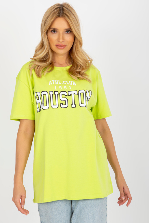 Limetkově modré dámské tričko s...