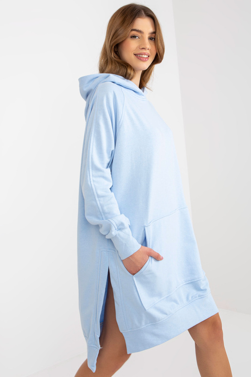 Světle modré basic mikinové šaty s... Světle modré basic mikinové šaty s...