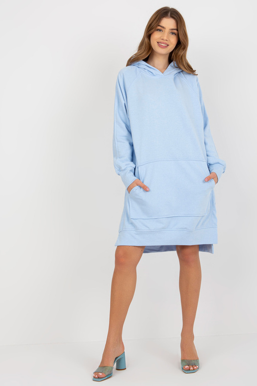 Světle modré basic mikinové šaty s... Světle modré basic mikinové šaty s...