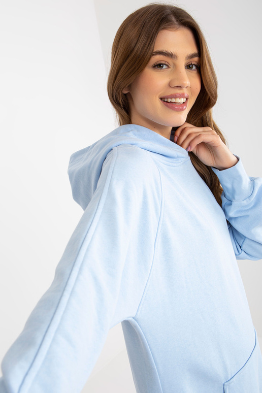 Světle modré basic mikinové šaty s... Světle modré basic mikinové šaty s...