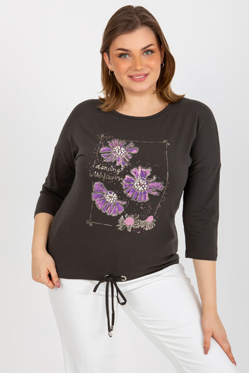 Khaki bavlněná halenka... 2