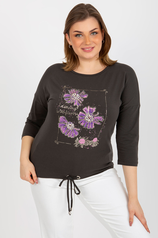 Khaki bavlněná halenka velké...