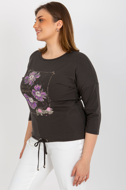 Khaki bavlněná halenka velké...