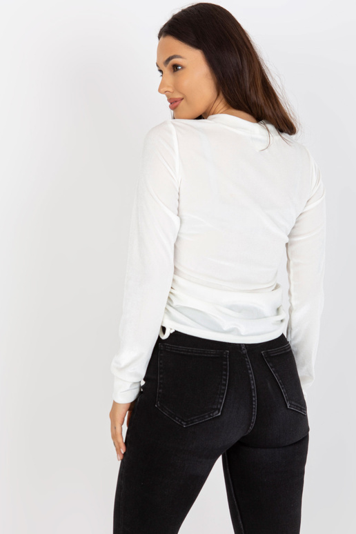 Ecru kuře Damenbluse aus Velours mit...