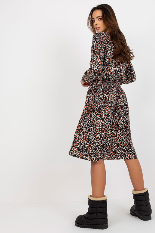 Černé viskózové šaty s potisky FRESH...