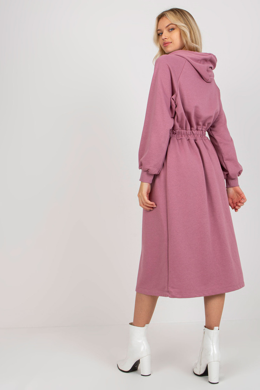 Špinavé růžové midi mikinové šaty s...