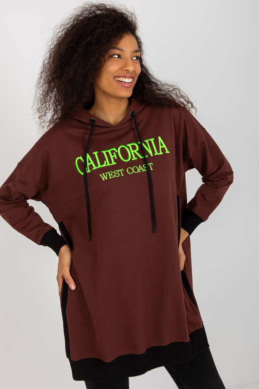 Bluza VI-BL-327.70P TMAVĚ HNĚDÁ Bluza VI-BL-327.70P TMAVĚ HNĚDÁ