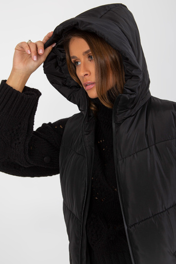 Schwarze Lange Daunenweste...